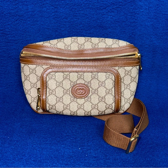 Gucci Handbags - Authentic Gucci Interlocking Supreme G Belt Bag Beige/Ebony Leather Zipper Issue